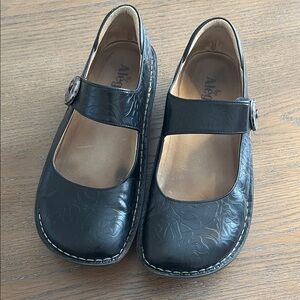 Alegria Paloma Embossed Black Mary Jane Shoes Size 39 SEE SIZE CHART IN PICTURES